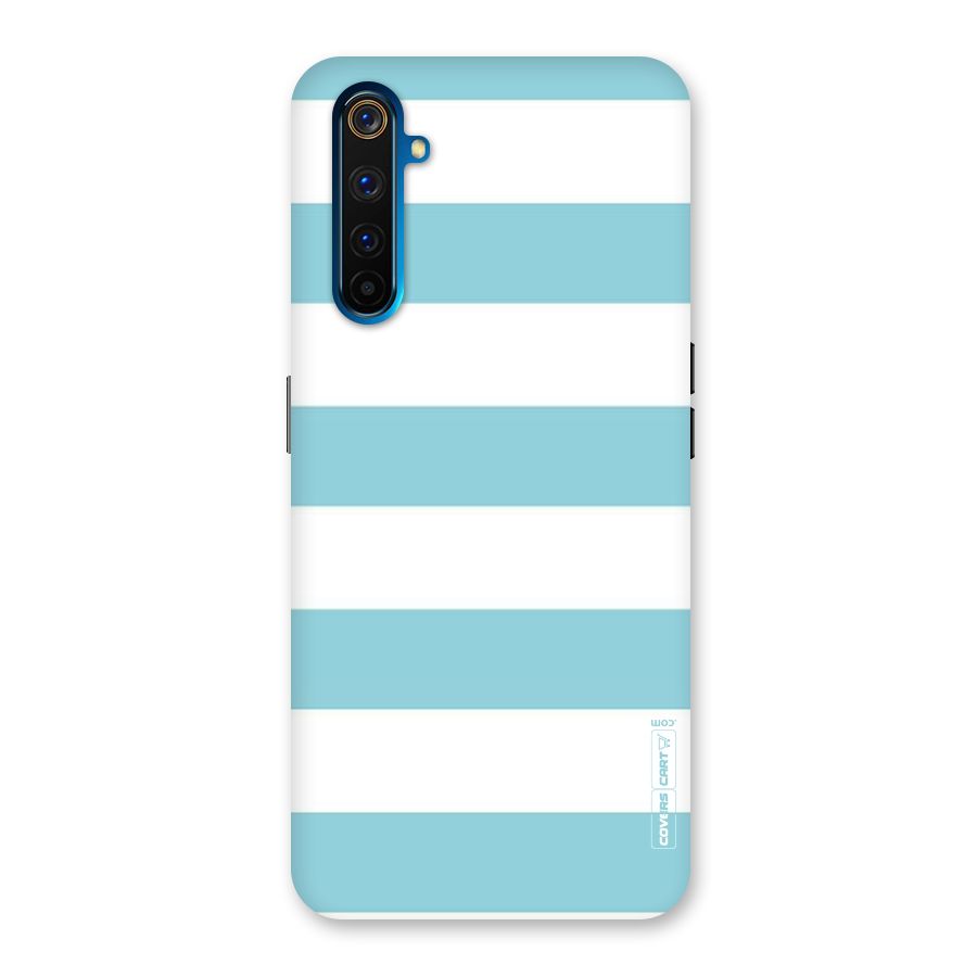 Pastel Blue White Stripes Back Case for Realme 6 Pro