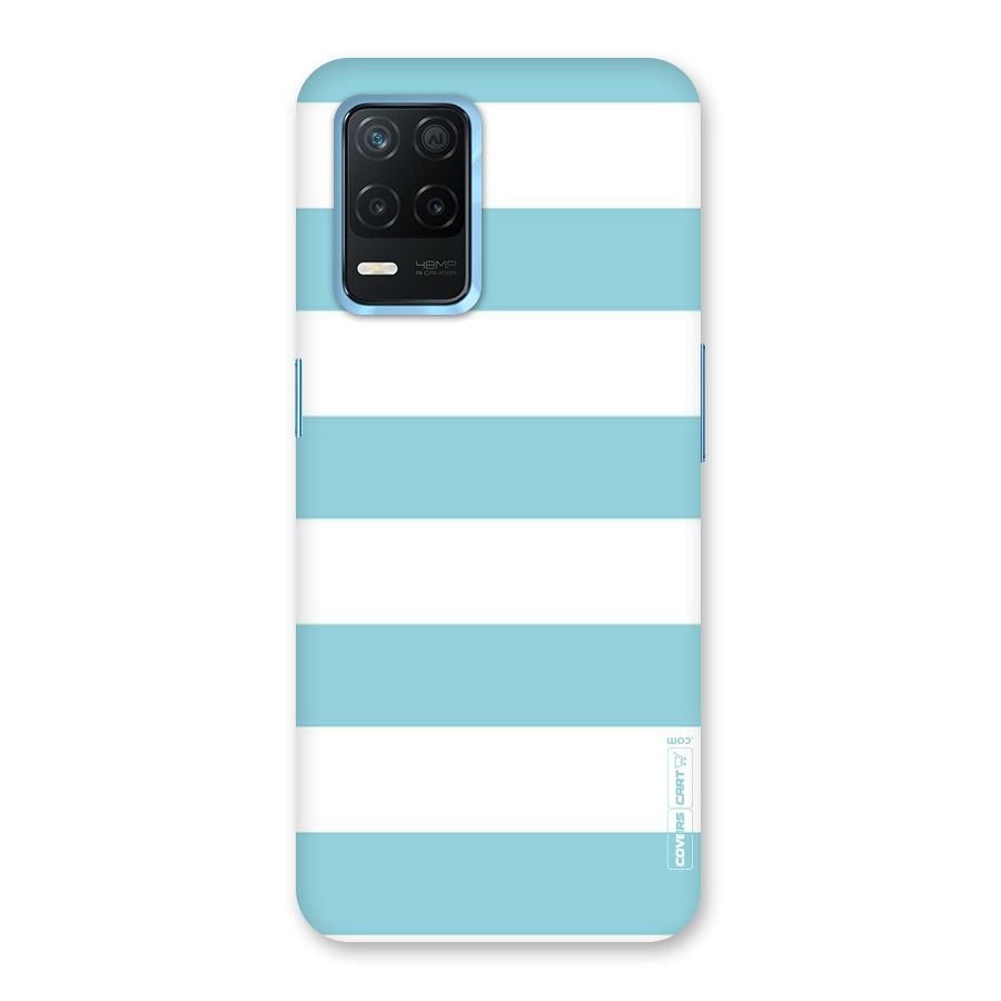 Pastel Blue White Stripes Back Case for Realme 8 5G