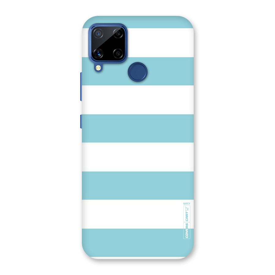 Pastel Blue White Stripes Back Case for Realme C15