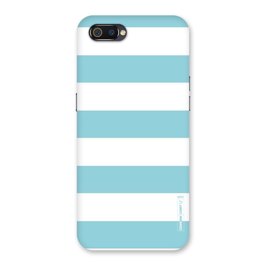 Pastel Blue White Stripes Back Case for Realme C2