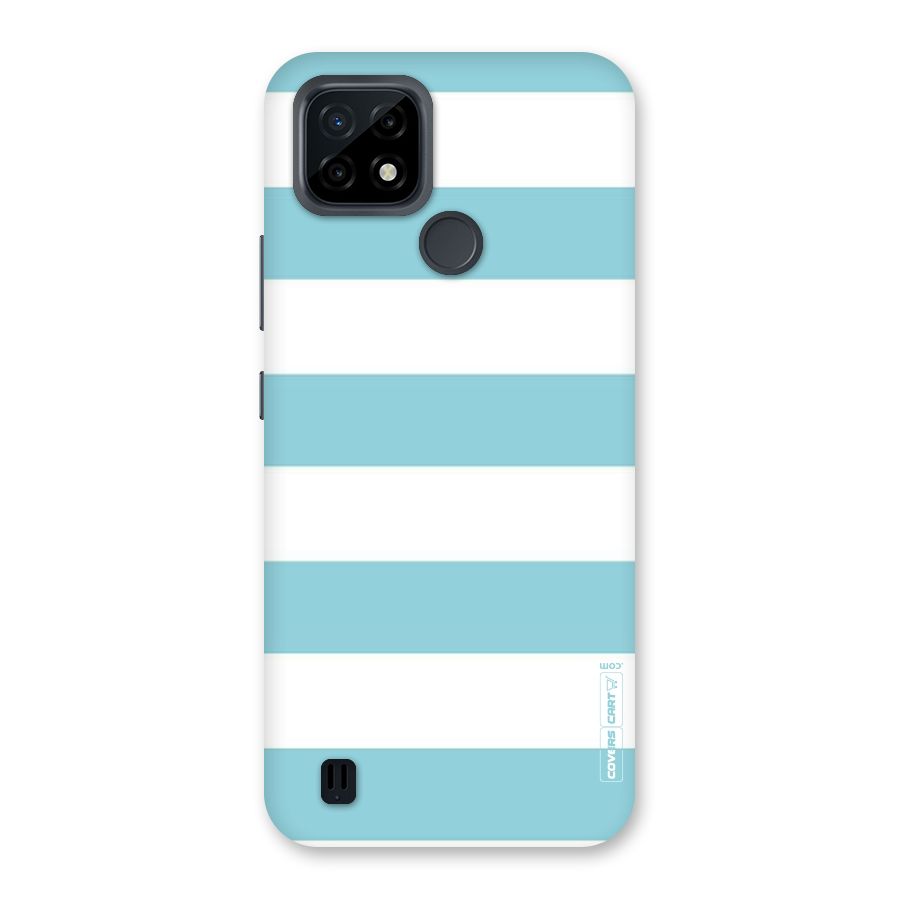Pastel Blue White Stripes Back Case for Realme C21