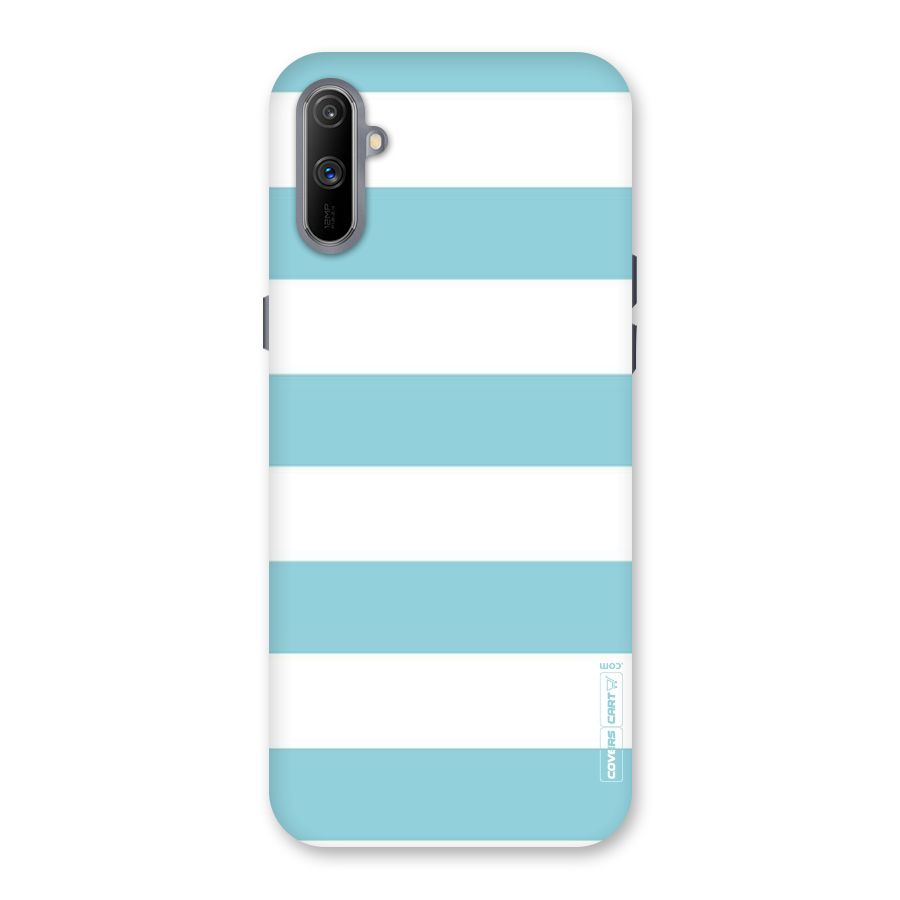 Pastel Blue White Stripes Back Case for Realme C3