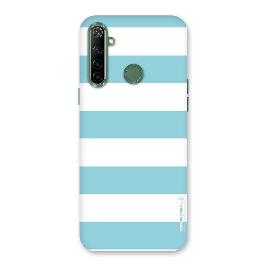 Pastel Blue White Stripes Back Case for Realme Narzo 10