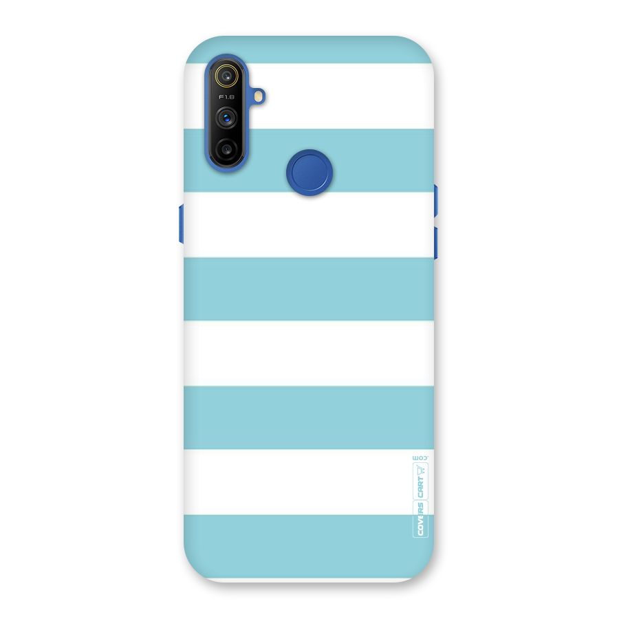 Pastel Blue White Stripes Back Case for Realme Narzo 10A