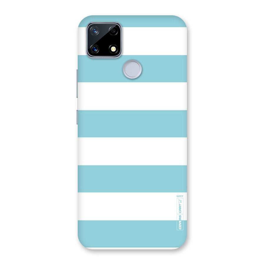 Pastel Blue White Stripes Back Case for Realme Narzo 20