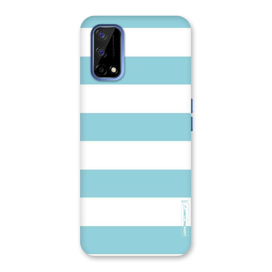 Pastel Blue White Stripes Back Case for Realme Narzo 30 Pro
