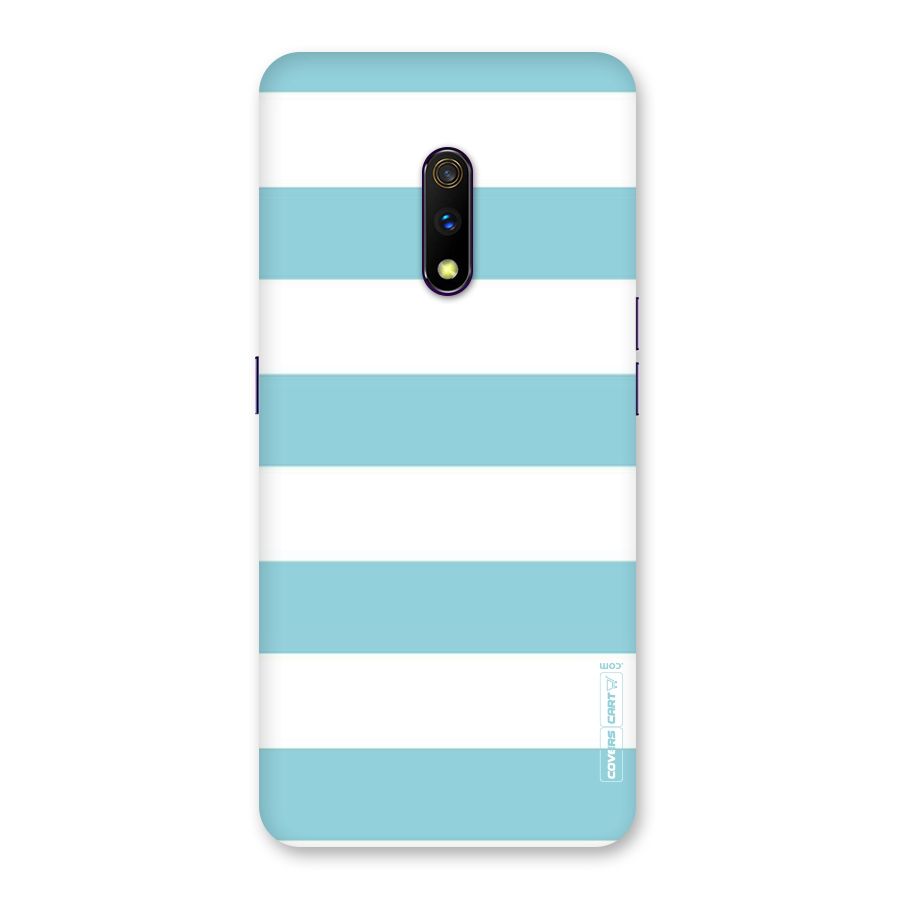 Pastel Blue White Stripes Back Case for Realme X