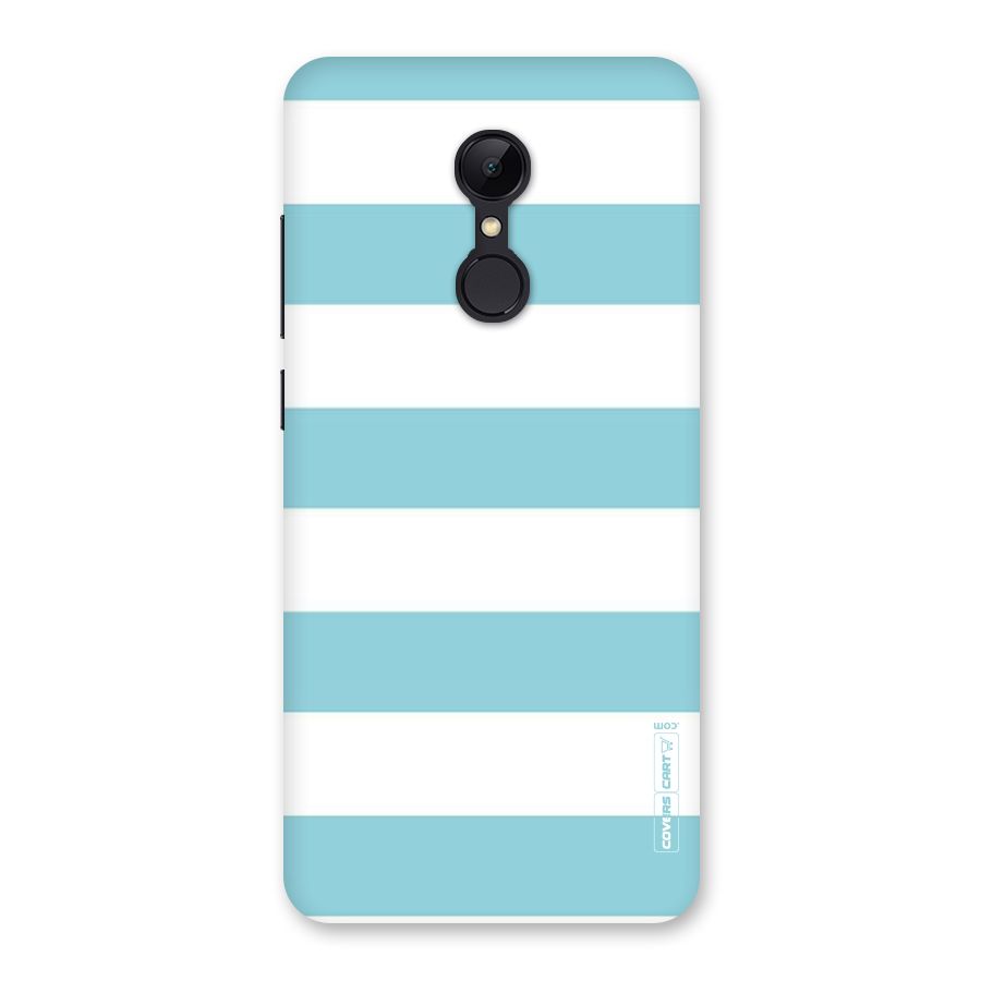 Pastel Blue White Stripes Back Case for Redmi 5