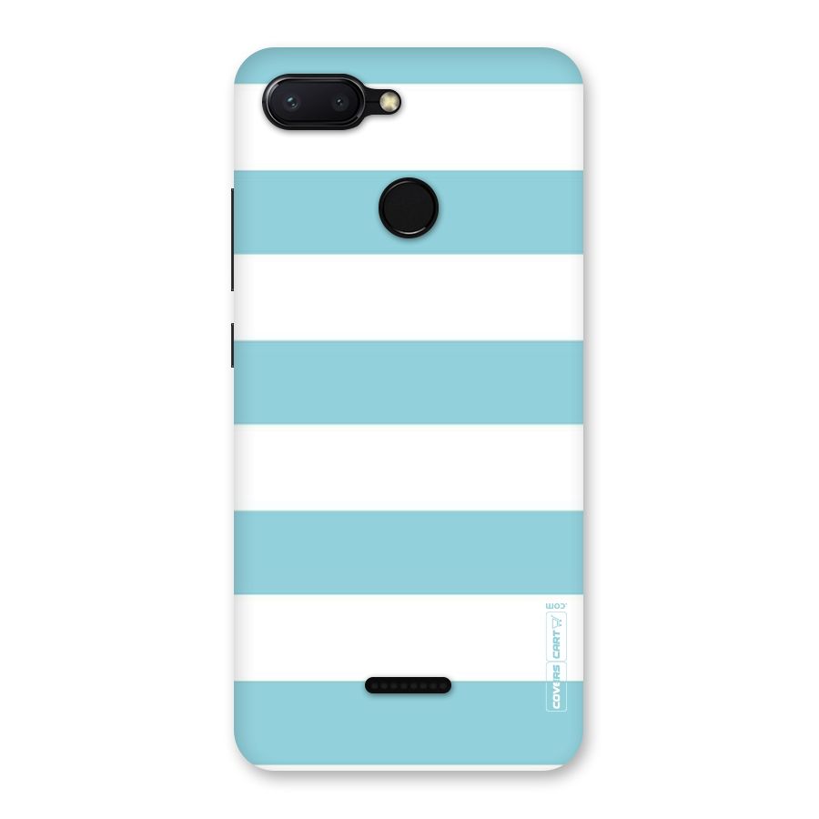Pastel Blue White Stripes Back Case for Redmi 6