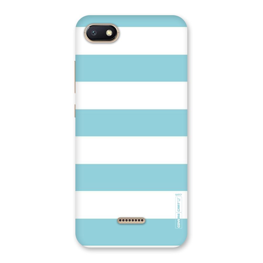 Pastel Blue White Stripes Back Case for Redmi 6A