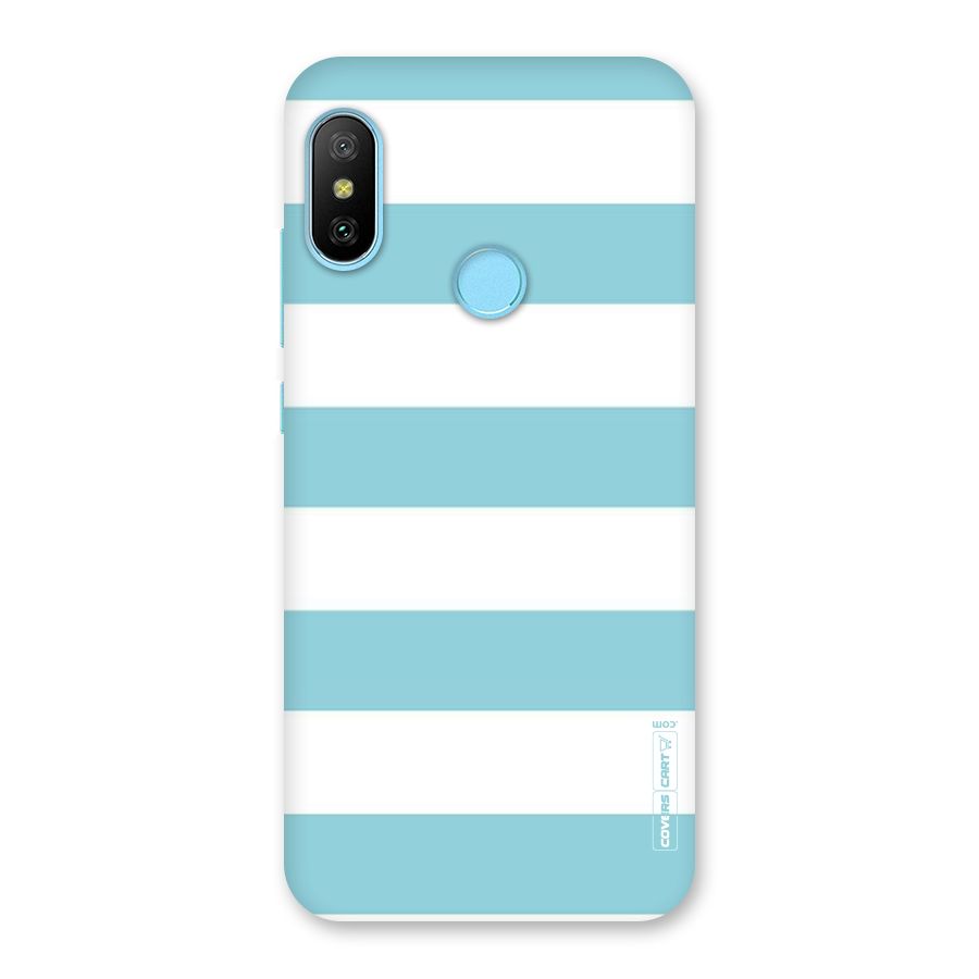 Pastel Blue White Stripes Back Case for Redmi 6 Pro
