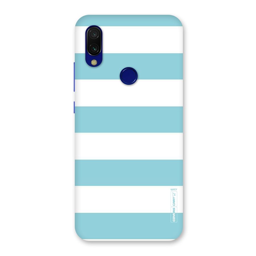 Pastel Blue White Stripes Back Case for Redmi 7