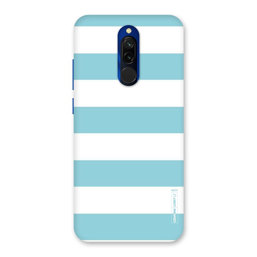 Pastel Blue White Stripes Back Case for Redmi 8
