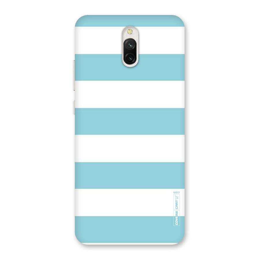 Pastel Blue White Stripes Back Case for Redmi 8A Dual