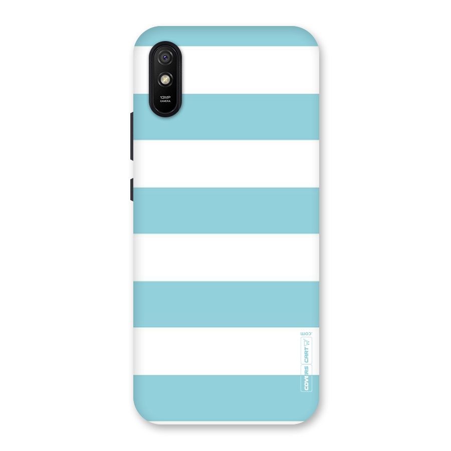 Pastel Blue White Stripes Back Case for Redmi 9i