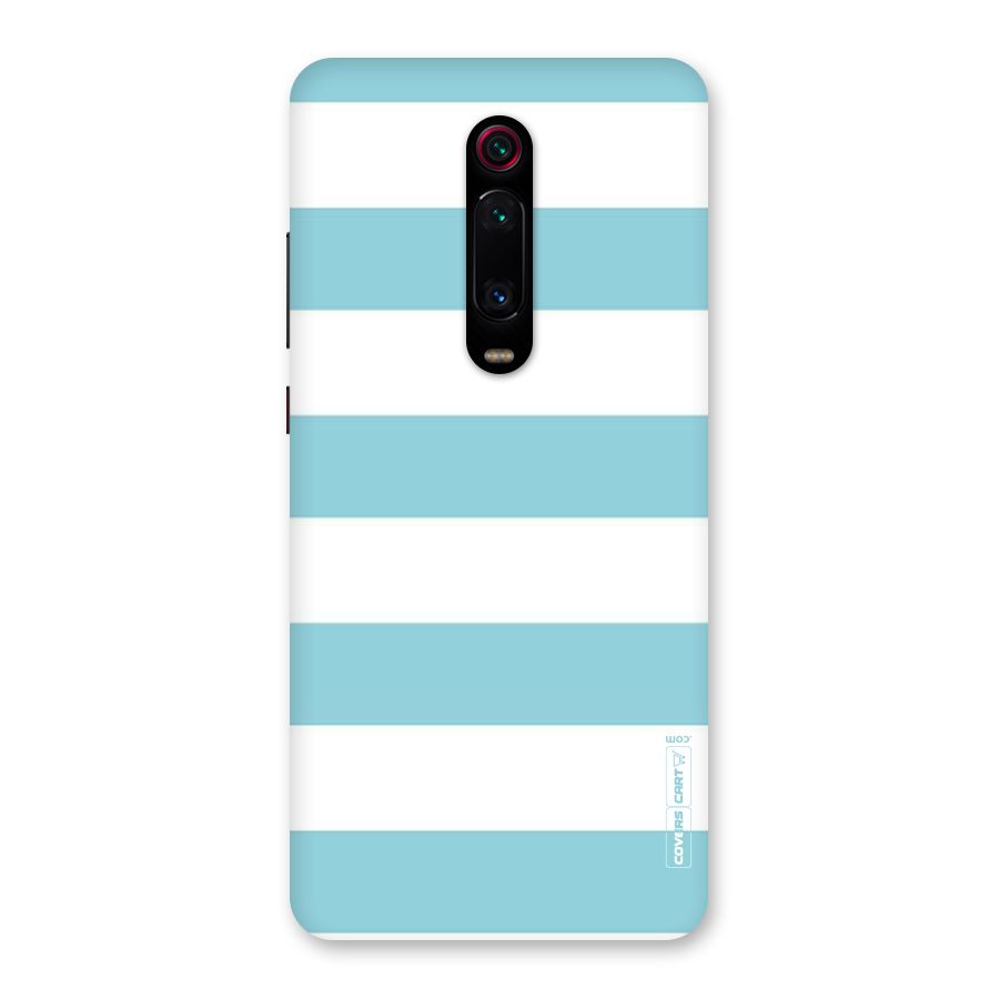 Pastel Blue White Stripes Back Case for Redmi K20 Pro