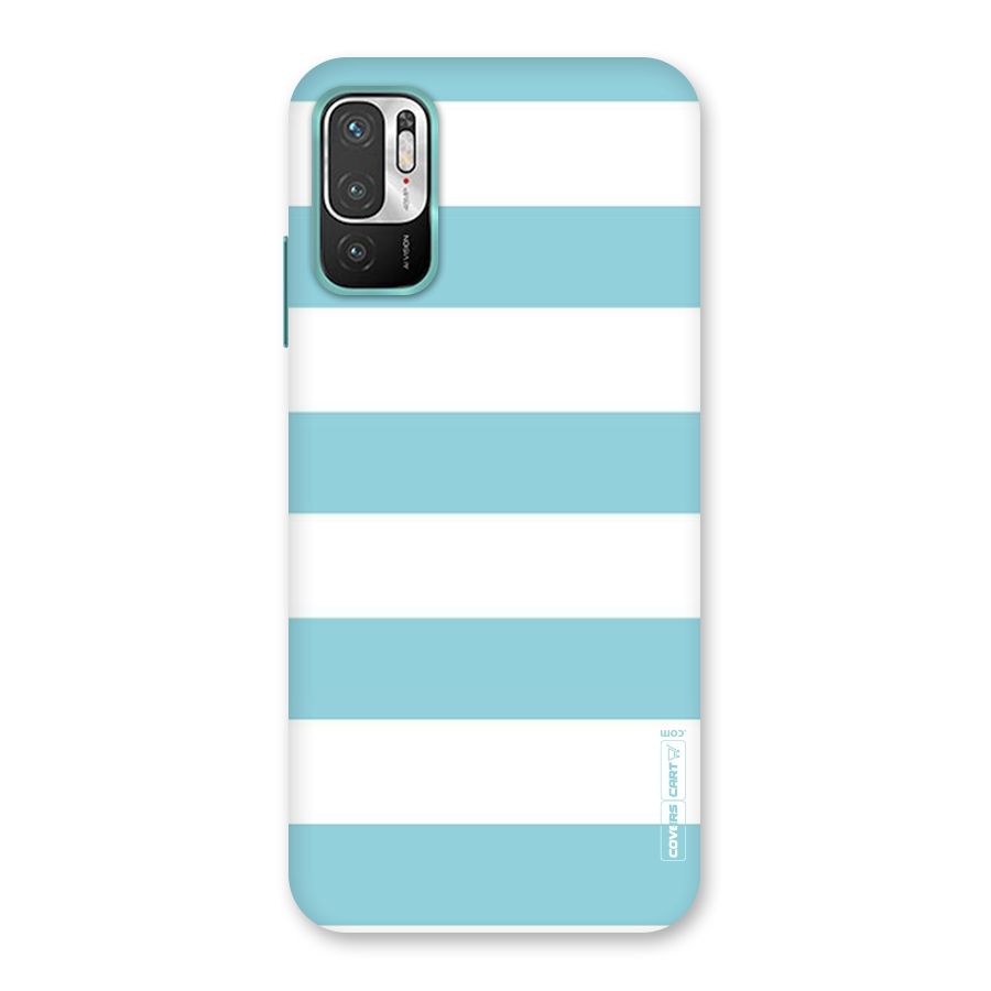 Pastel Blue White Stripes Back Case for Redmi Note 10T 5G