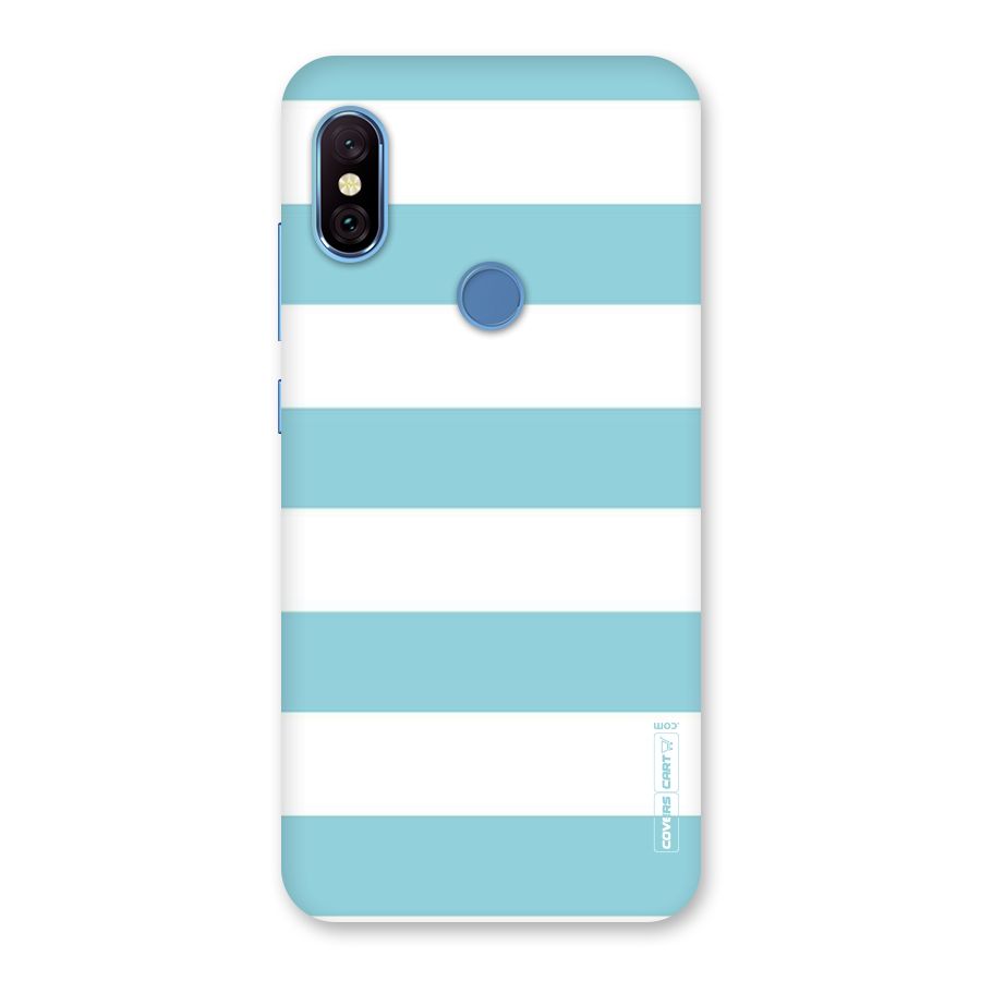 Pastel Blue White Stripes Back Case for Redmi Note 6 Pro