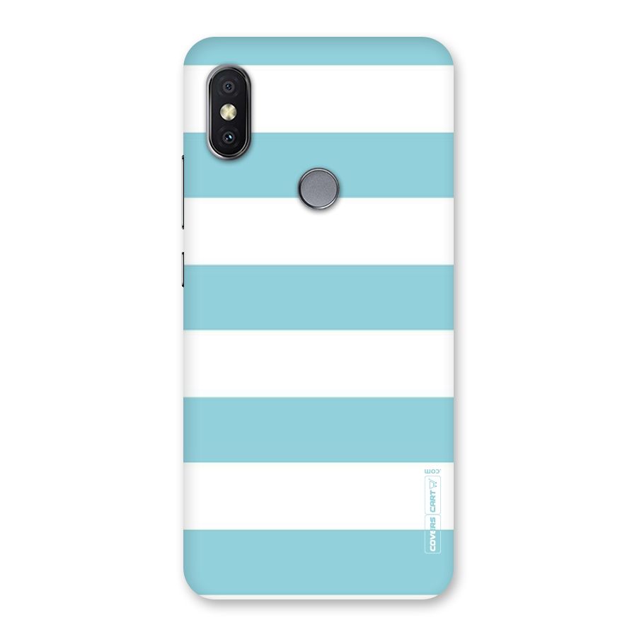 Pastel Blue White Stripes Back Case for Redmi Y2