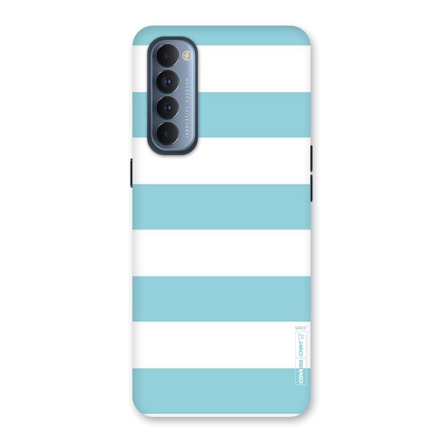Pastel Blue White Stripes Back Case for Reno4 Pro