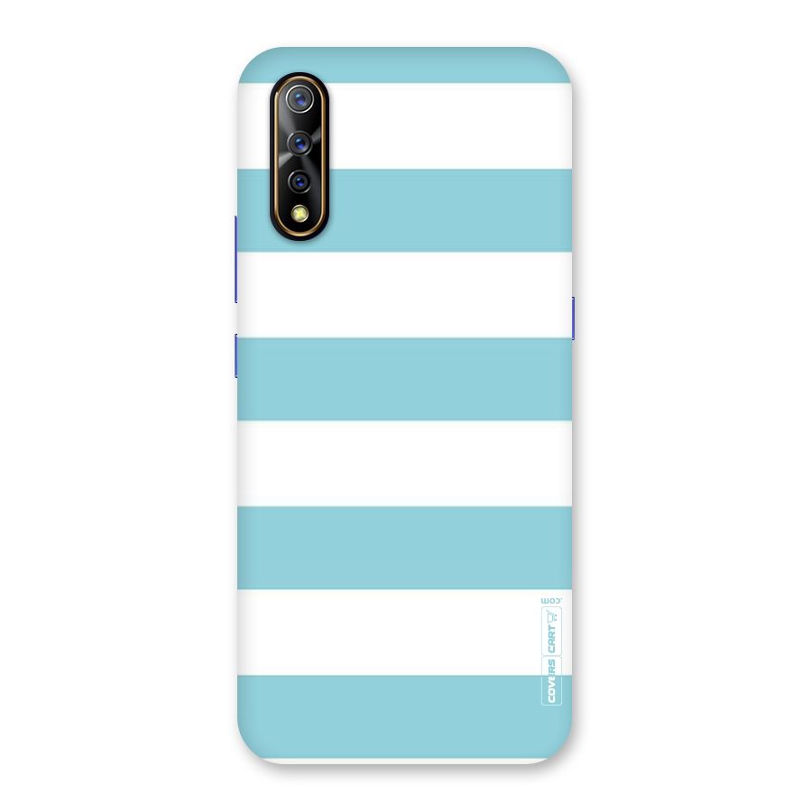 Pastel Blue White Stripes Back Case for Vivo S1