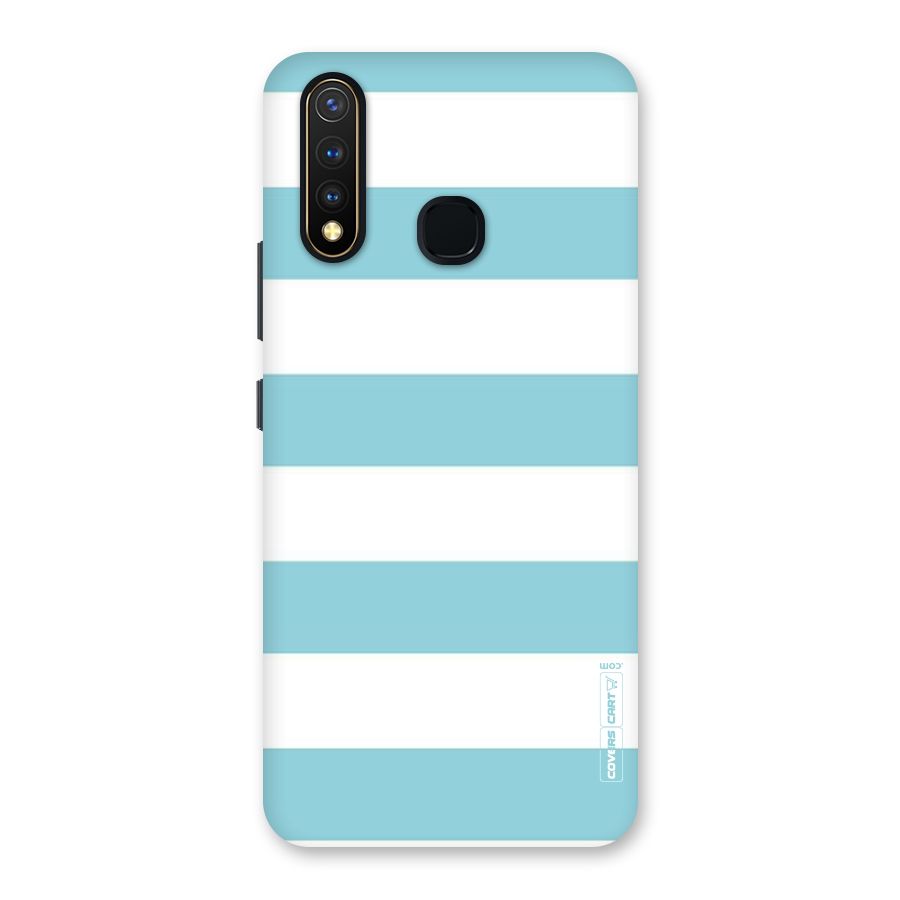 Pastel Blue White Stripes Back Case for Vivo U20