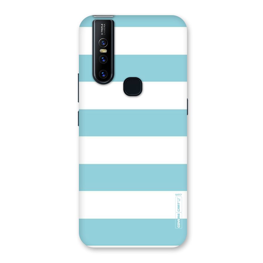 Pastel Blue White Stripes Back Case for Vivo V15