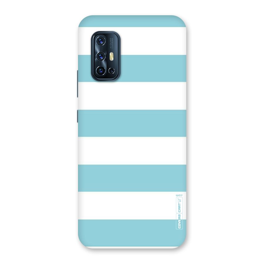 Pastel Blue White Stripes Back Case for Vivo V17