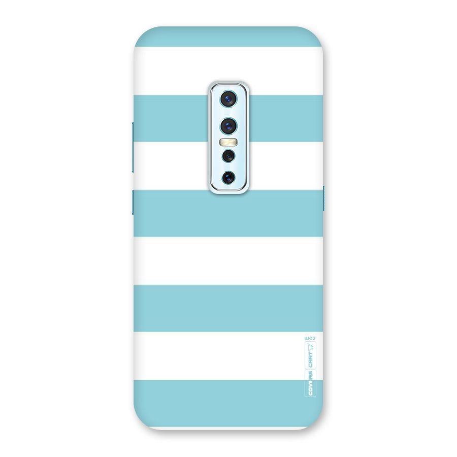 Pastel Blue White Stripes Back Case for Vivo V17 Pro