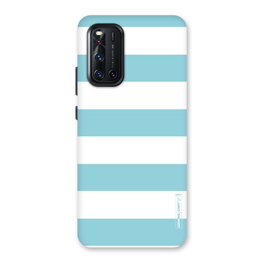 Pastel Blue White Stripes Back Case for Vivo V19