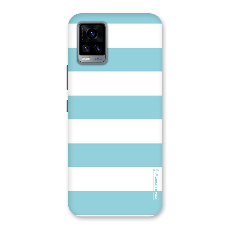 Pastel Blue White Stripes Back Case for Vivo V20