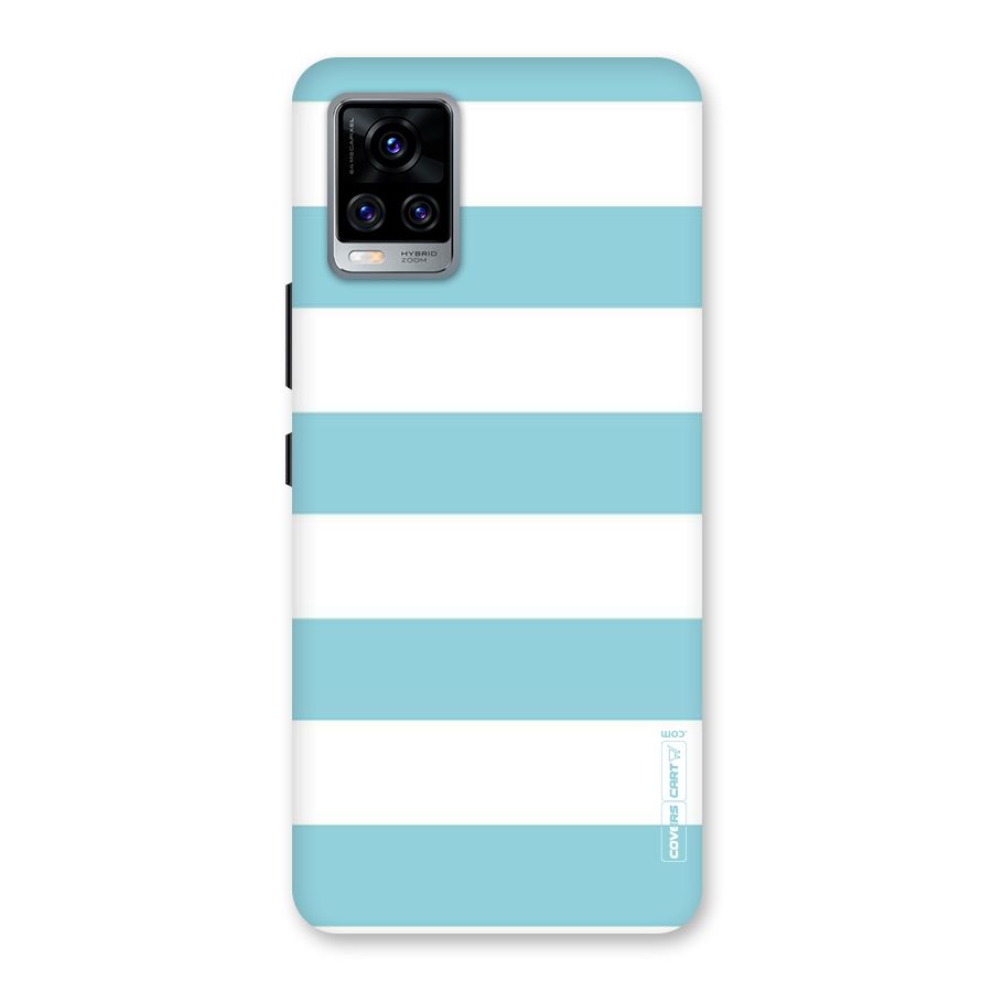Pastel Blue White Stripes Back Case for Vivo V20 Pro