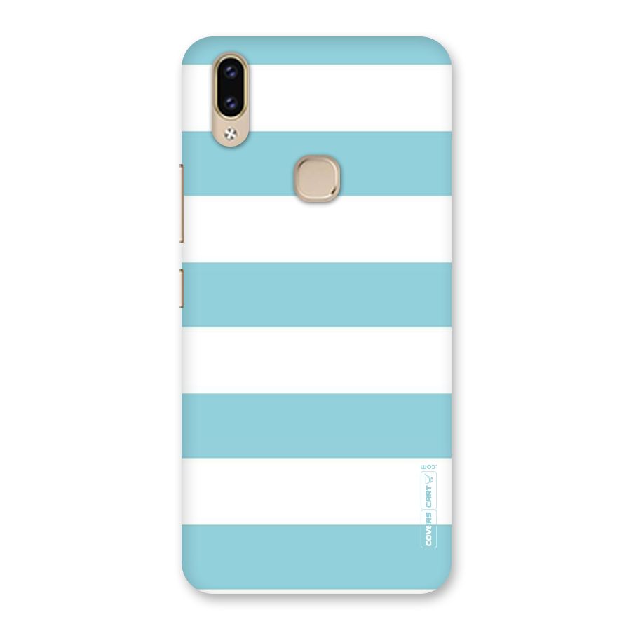 Pastel Blue White Stripes Back Case for Vivo V9 Youth
