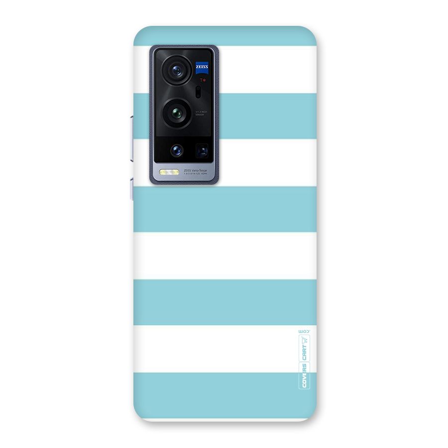 Pastel Blue White Stripes Back Case for Vivo X60 Pro Plus