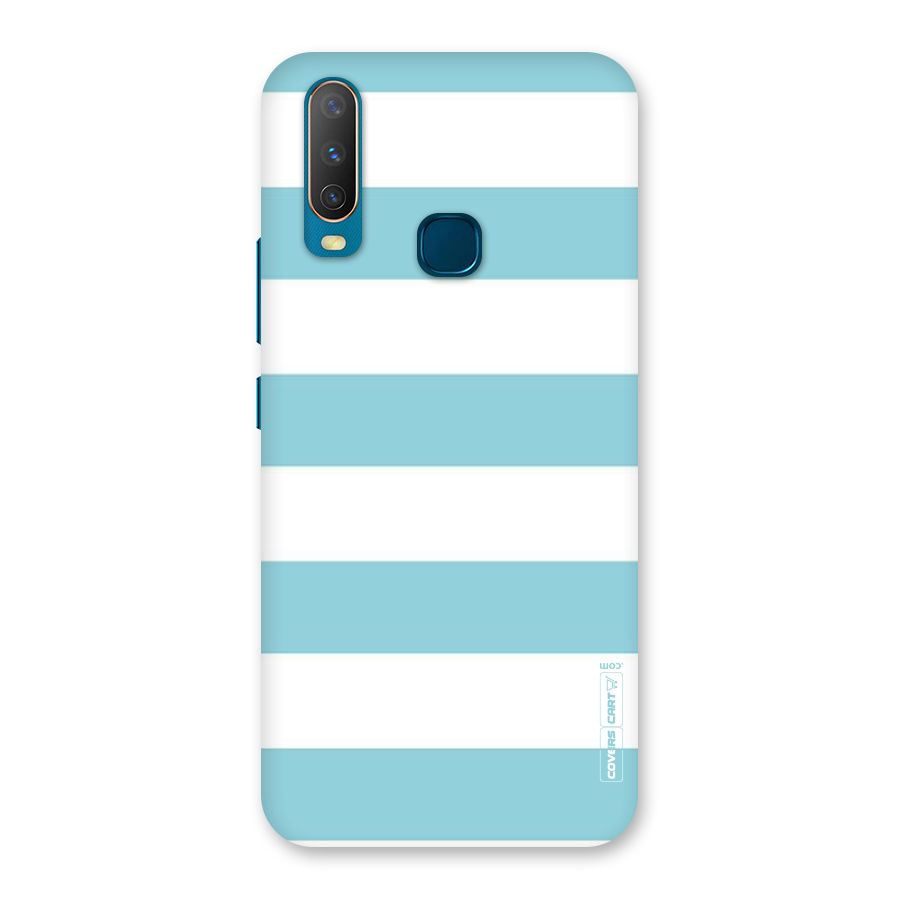 Pastel Blue White Stripes Back Case for Vivo Y12