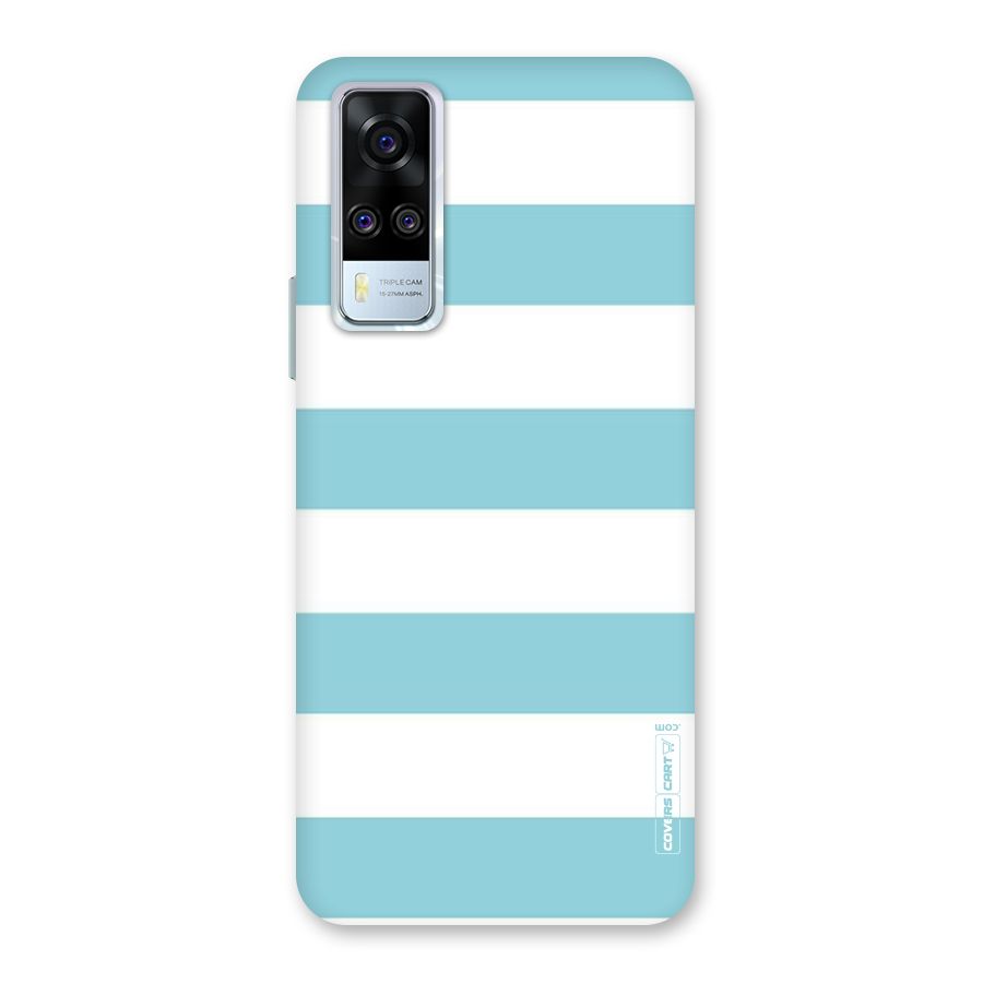 Pastel Blue White Stripes Back Case for Vivo Y31