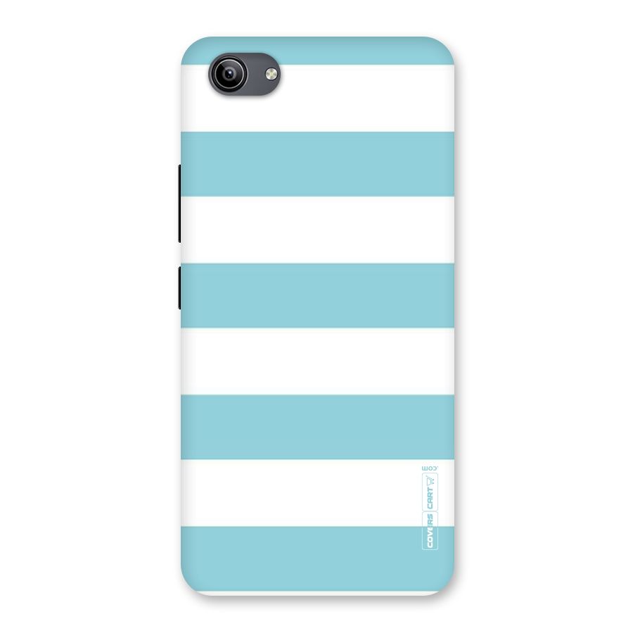Pastel Blue White Stripes Back Case for Vivo Y81i