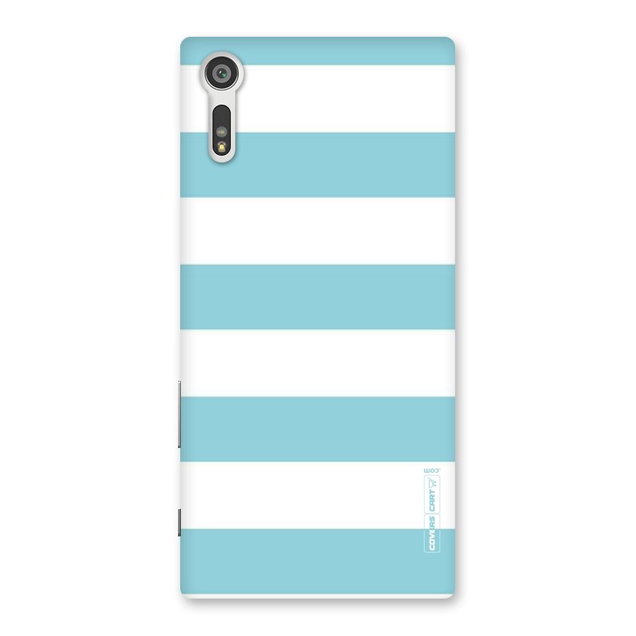 Pastel Blue White Stripes Back Case for Xperia XZ