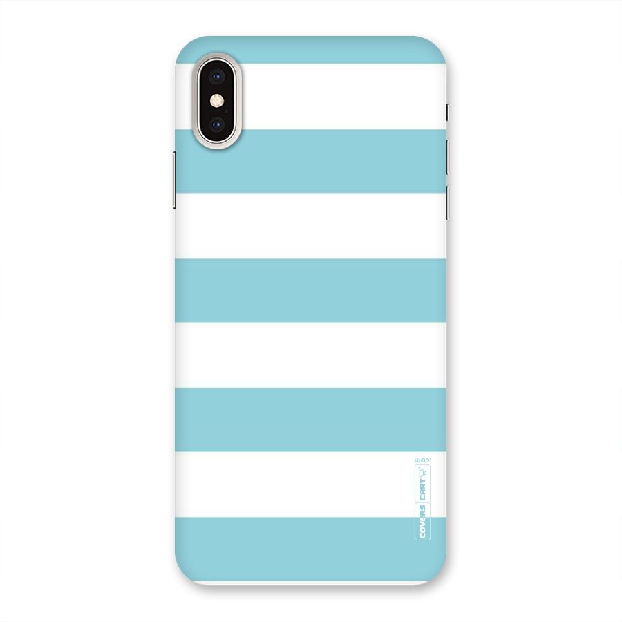 Pastel Blue White Stripes Back Case for iPhone XS Max