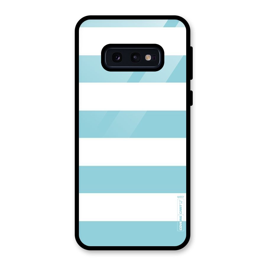 Pastel Blue White Stripes Glass Back Case for Galaxy S10e