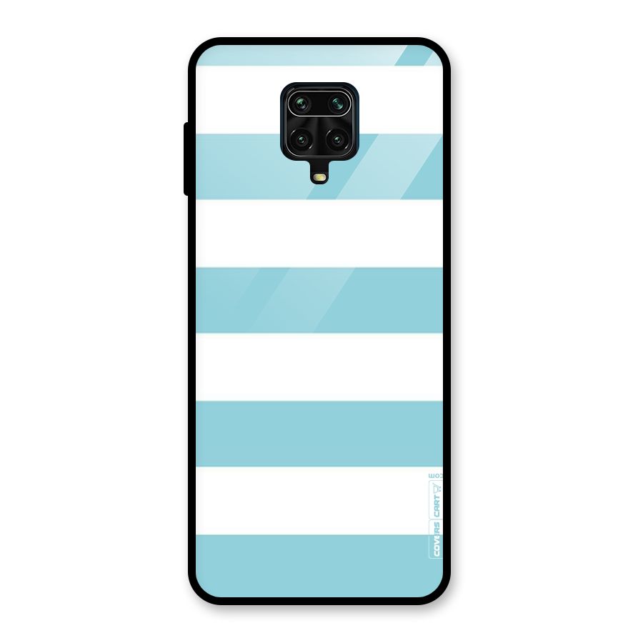 Pastel Blue White Stripes Glass Back Case for Poco M2 Pro