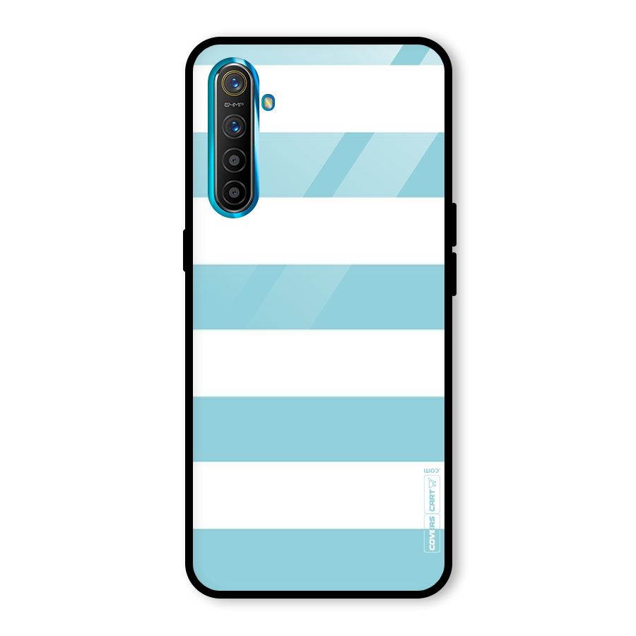 Pastel Blue White Stripes Glass Back Case for Realme X2