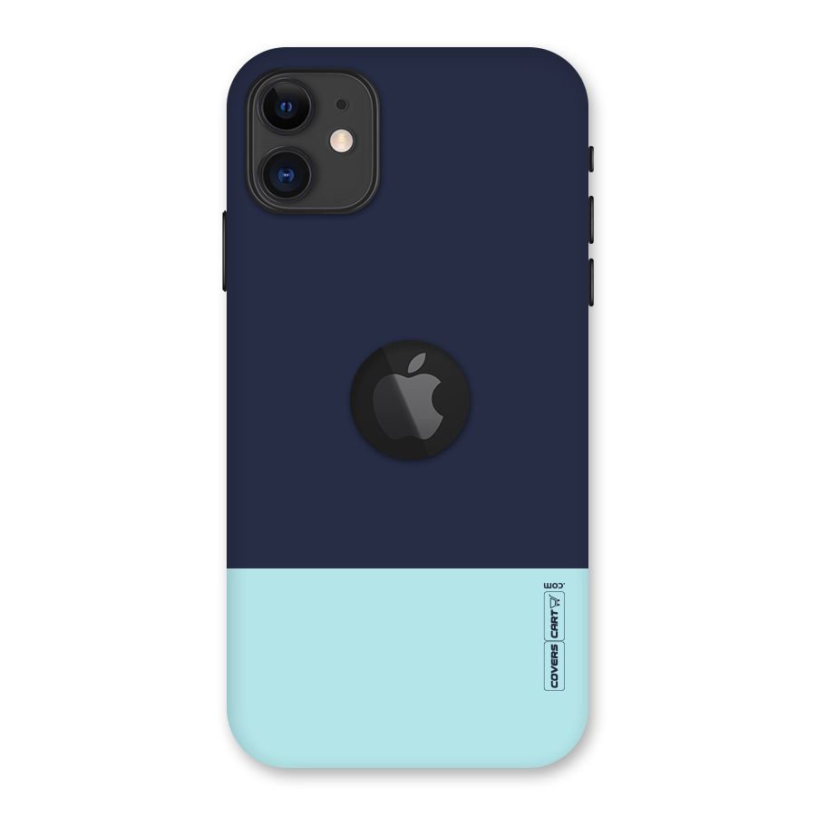 Pastel Blues Back Case for iPhone 11 Logo Cut