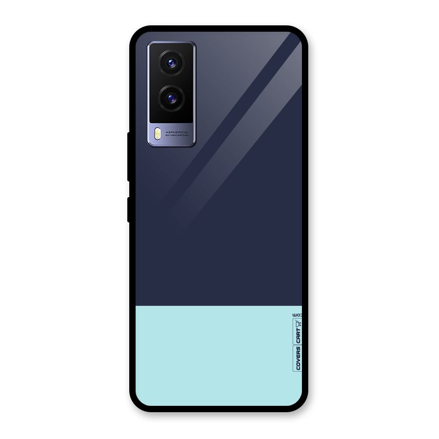 Pastel Blues Glass Back Case for Vivo V21e 5G