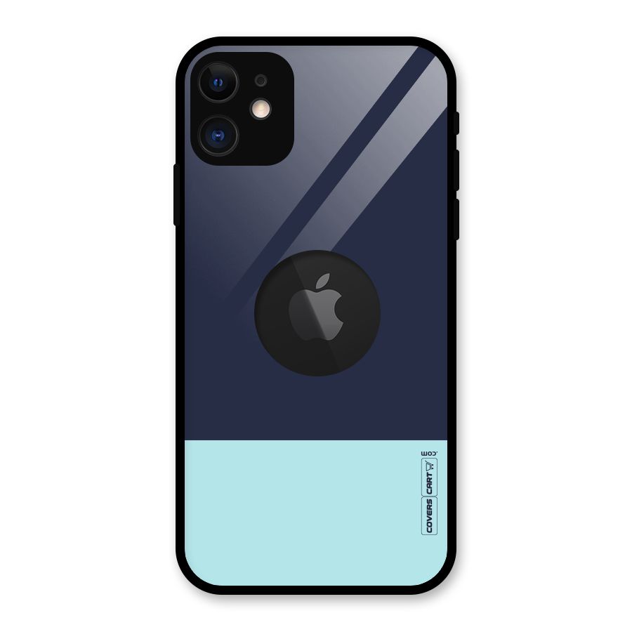Pastel Blues Glass Back Case for iPhone 11 Logo Cut