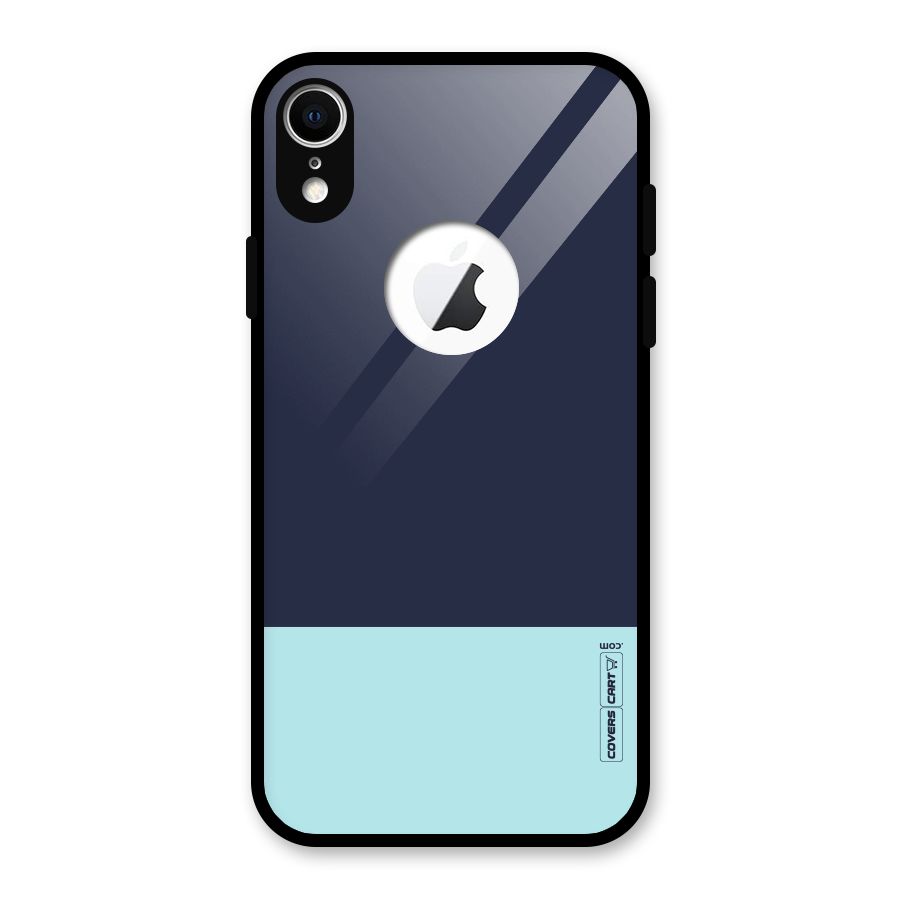 Pastel Blues Glass Back Case for iPhone XR Logo Cut