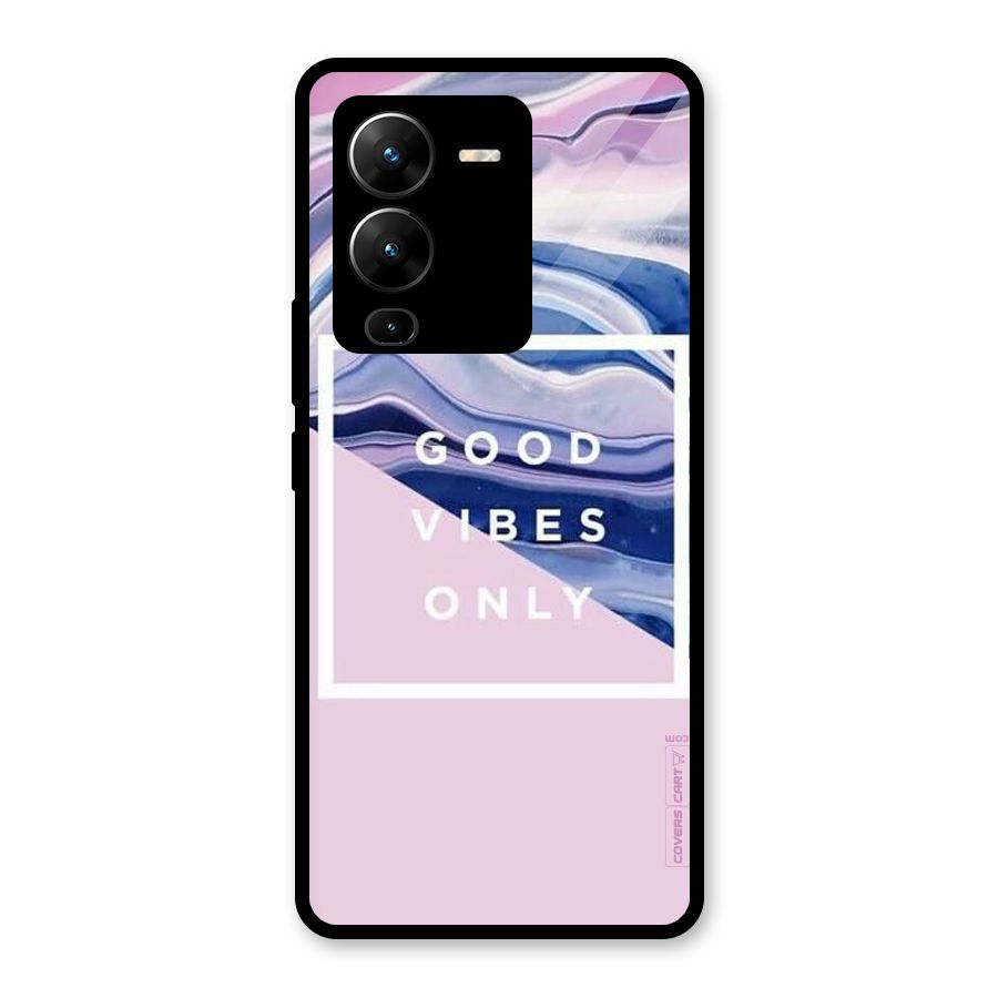 Pastel Color Vibes Glass Back Case for Vivo V25 Pro