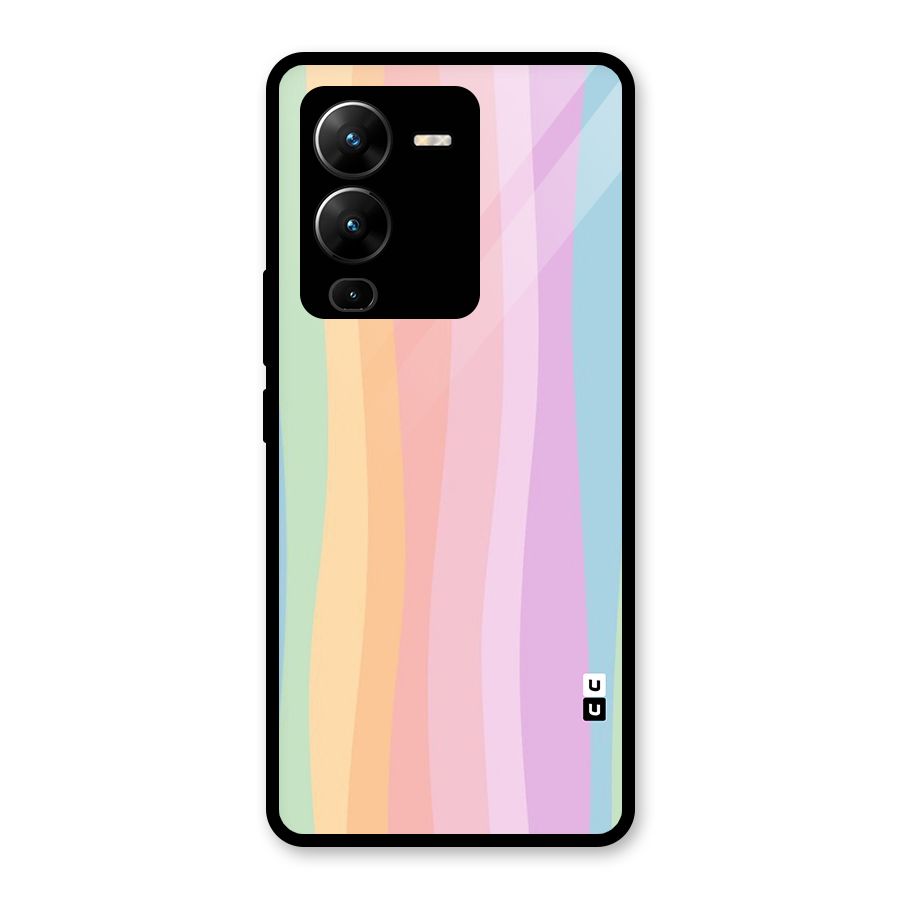 Pastel Curves Glass Back Case for Vivo V25 Pro
