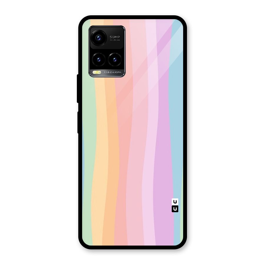 Pastel Curves Glass Back Case for Vivo Y33s