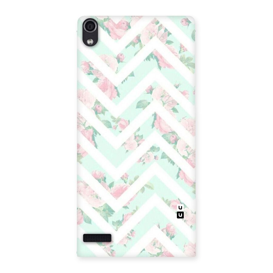 Pastel Floral Zig Zag Back Case for Ascend P6